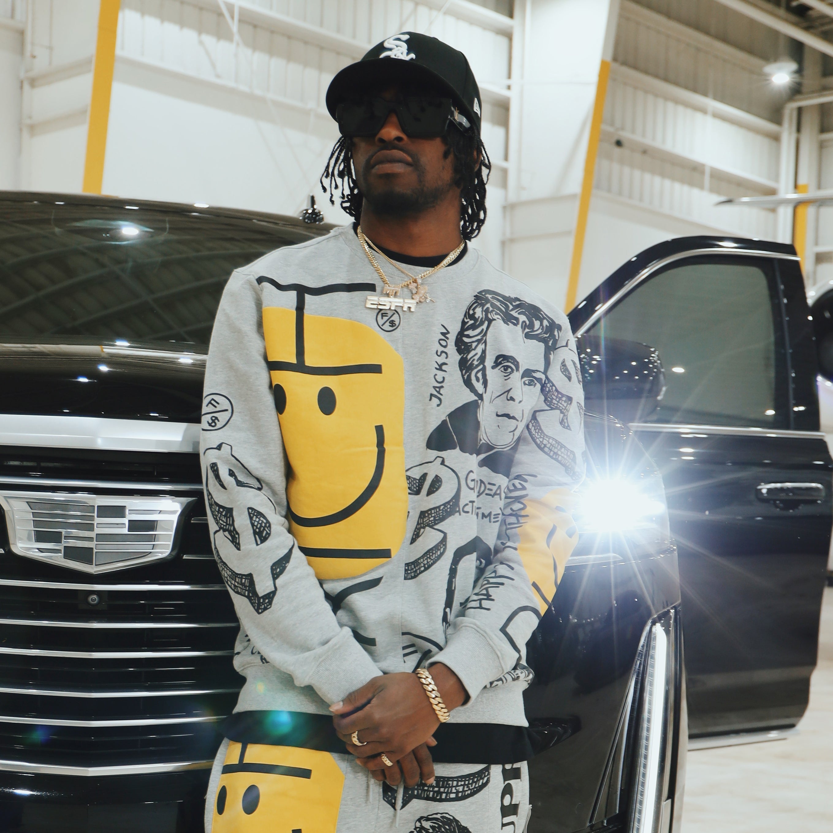 Graphic Statement Sweater – Streetwear Print Crewneck – Oversized Art Knit