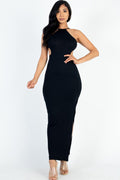 Backless Split Thigh Maxi Dress