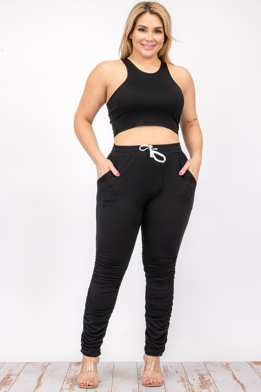 Big Stepping Ruched Pants Set