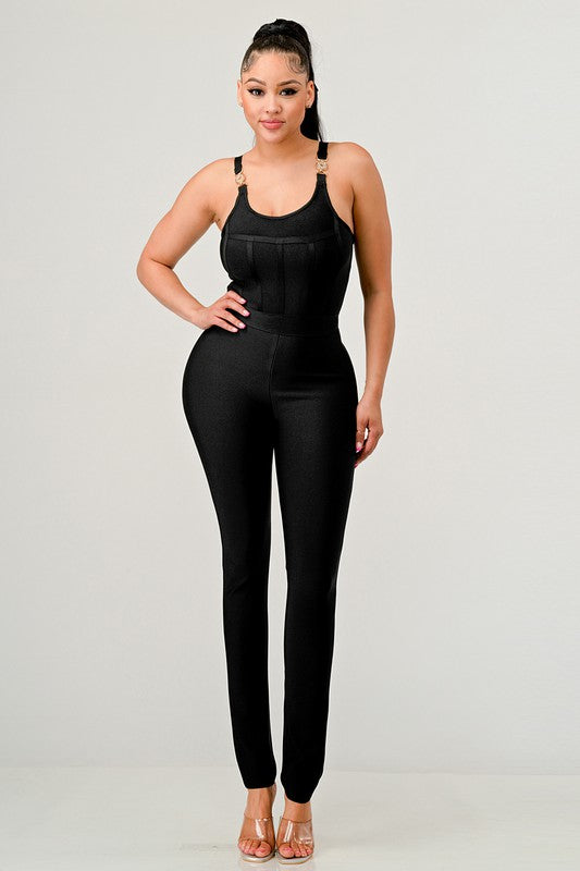 Bandage Bodycon Jumpsuit
