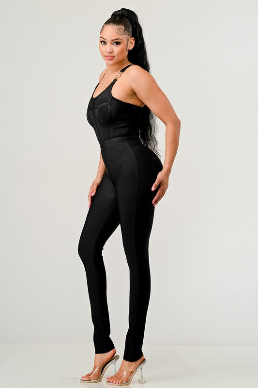 Bandage Bodycon Jumpsuit