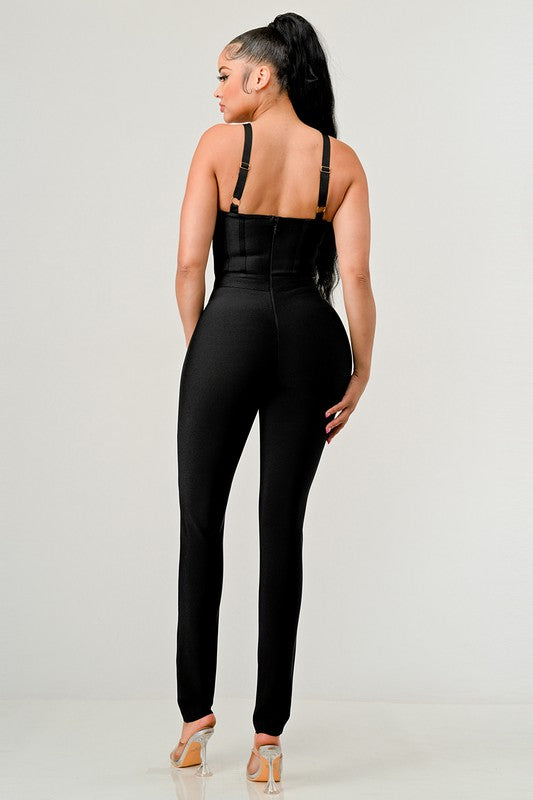 Bandage Bodycon Jumpsuit