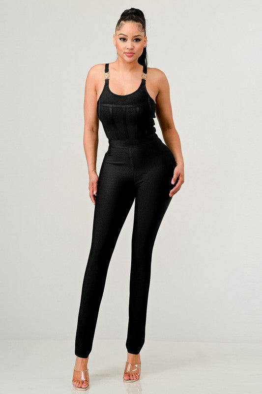 Bandage Bodycon Jumpsuit