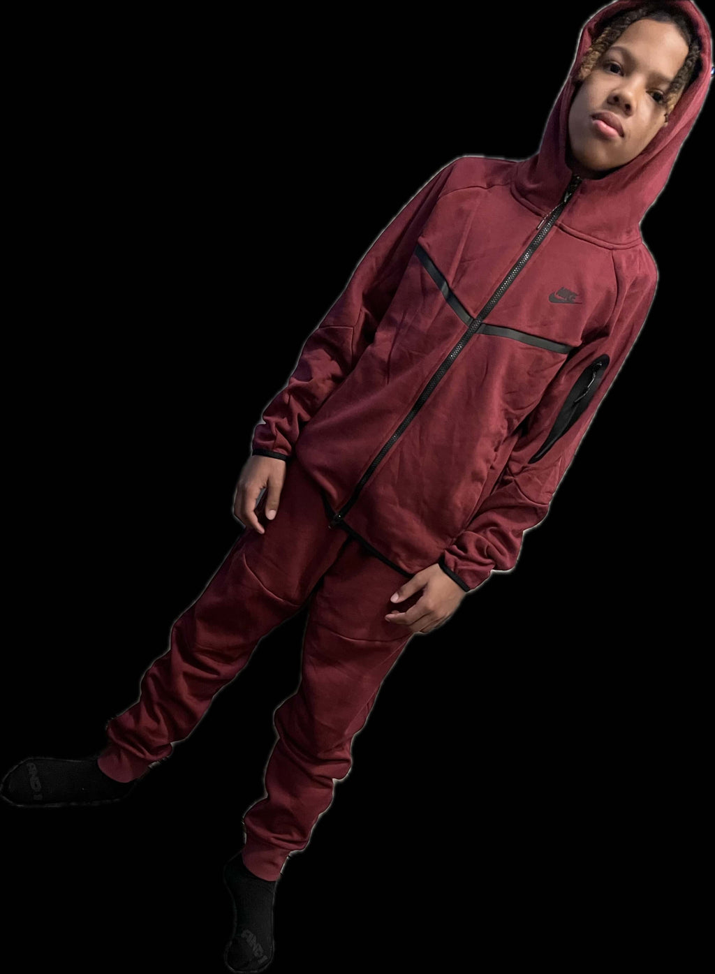 Men’s Tech Lightweight Fleece Sweatsuit, Hoodie Jogger Set, Street Luxe Tracksuit