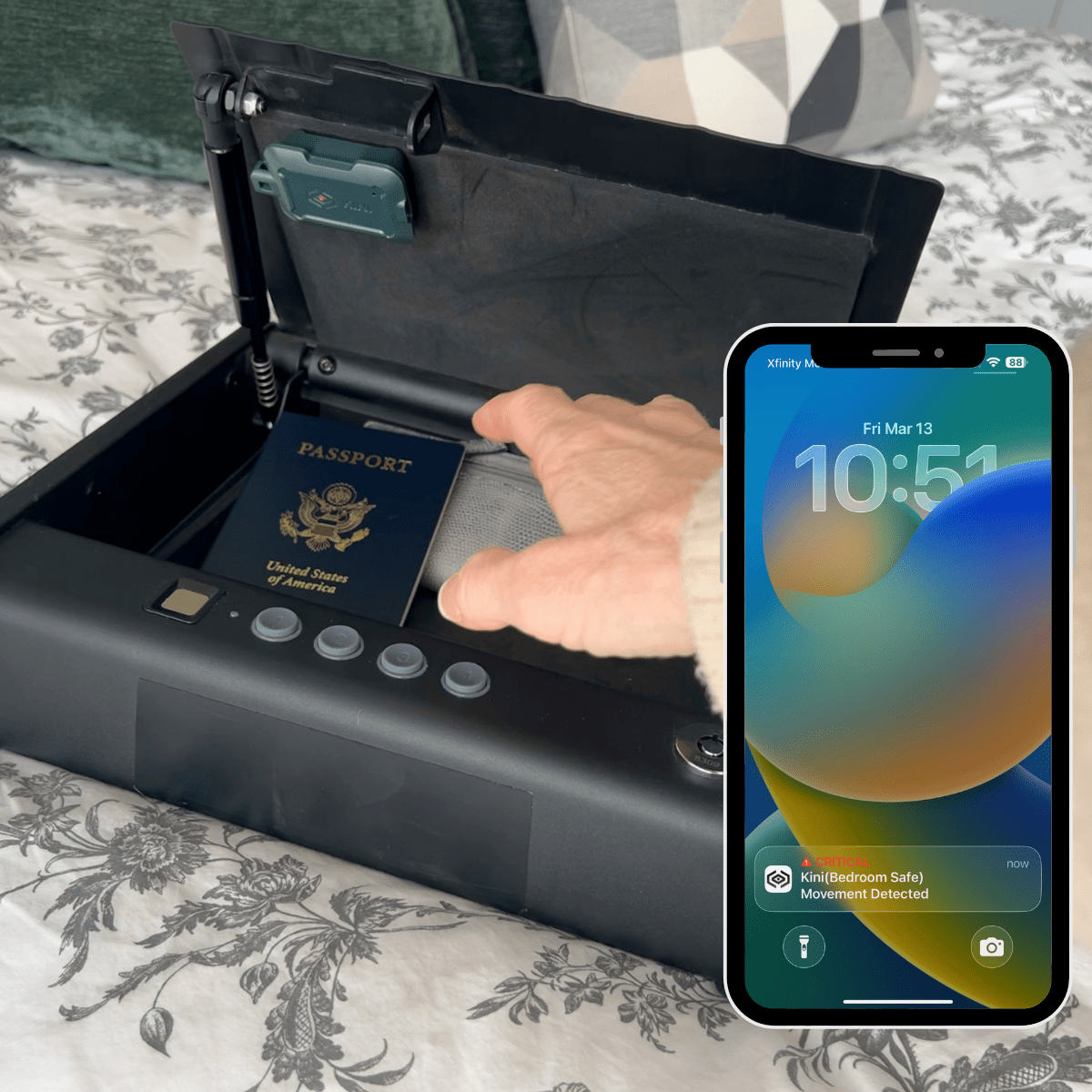 Kini SafeAlert -- Wi-Fi Tamper Alert Device with Real-Time SMS, Email & Push Notifications