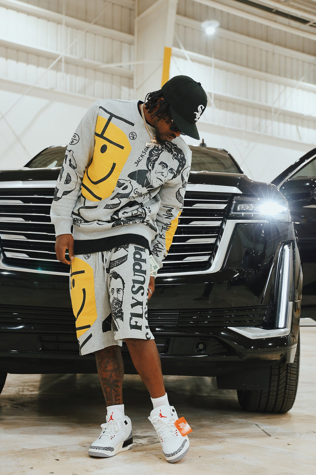 Graphic Statement Sweater – Streetwear Print Crewneck – Oversized Art Knit