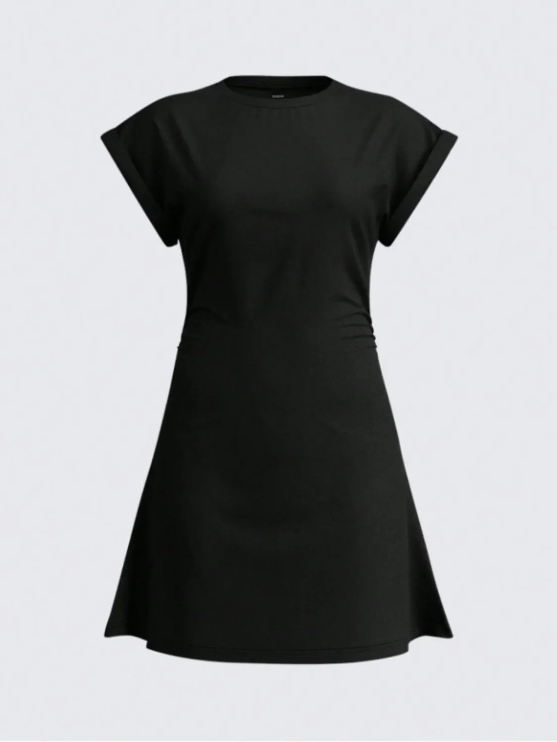 Round Neck Short Sleeve Mini Tee Dress