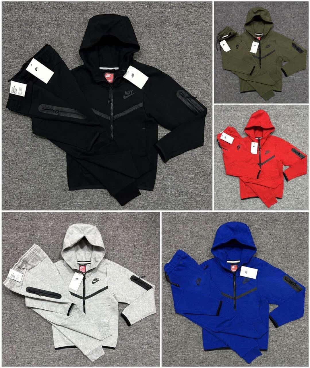 Kids Premium Tech Lightweight Tracksuit Set Zip Hoodie & Jogger Set Athletic Sweatsuit