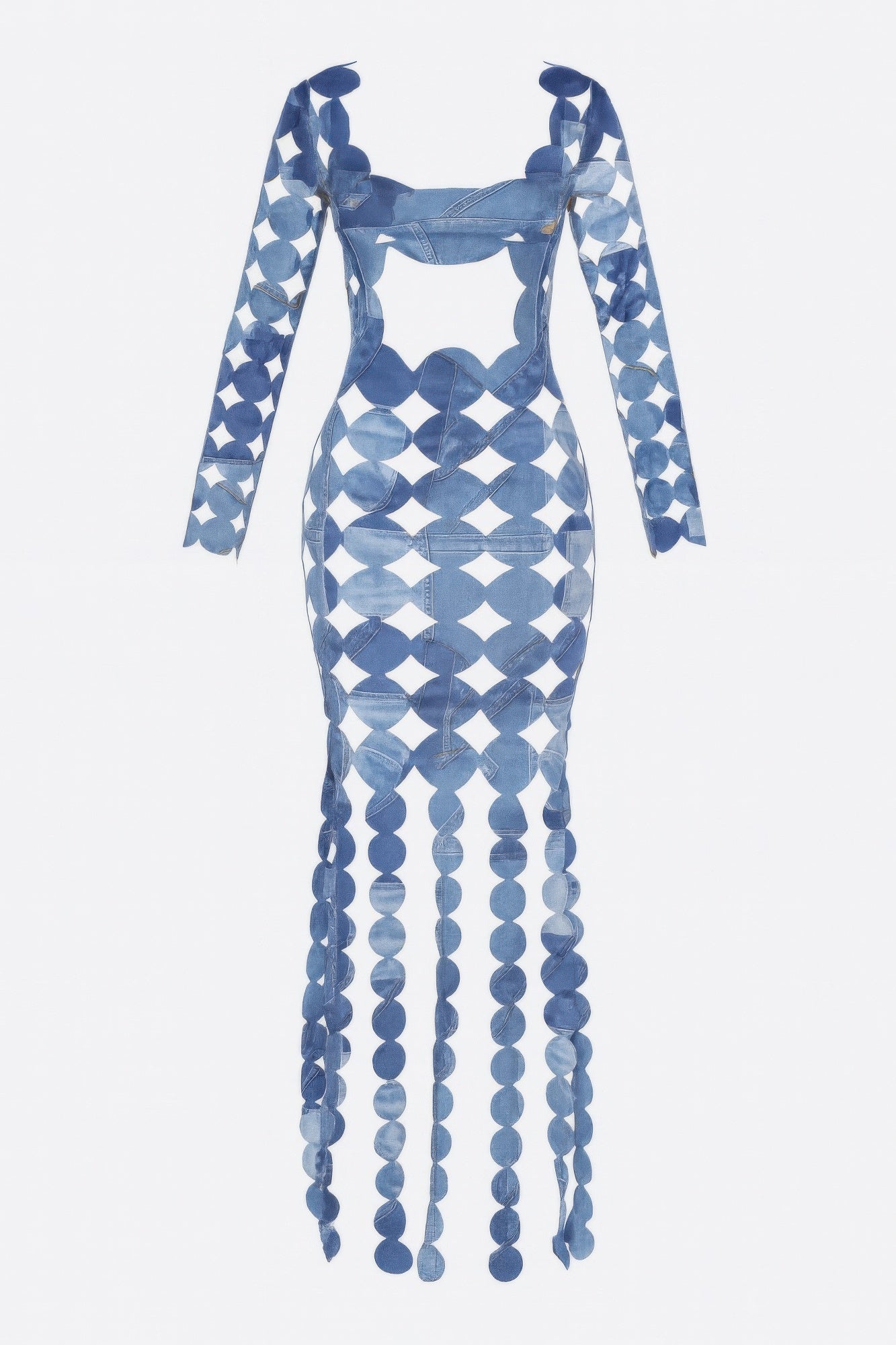 Denim Cut Out Maxi Dress