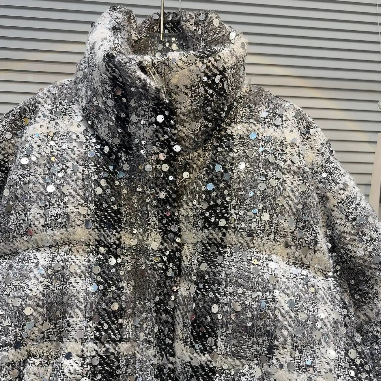 Frostbite Sequin Turtleneck Puffer Jacket – Winter Luxe Collection