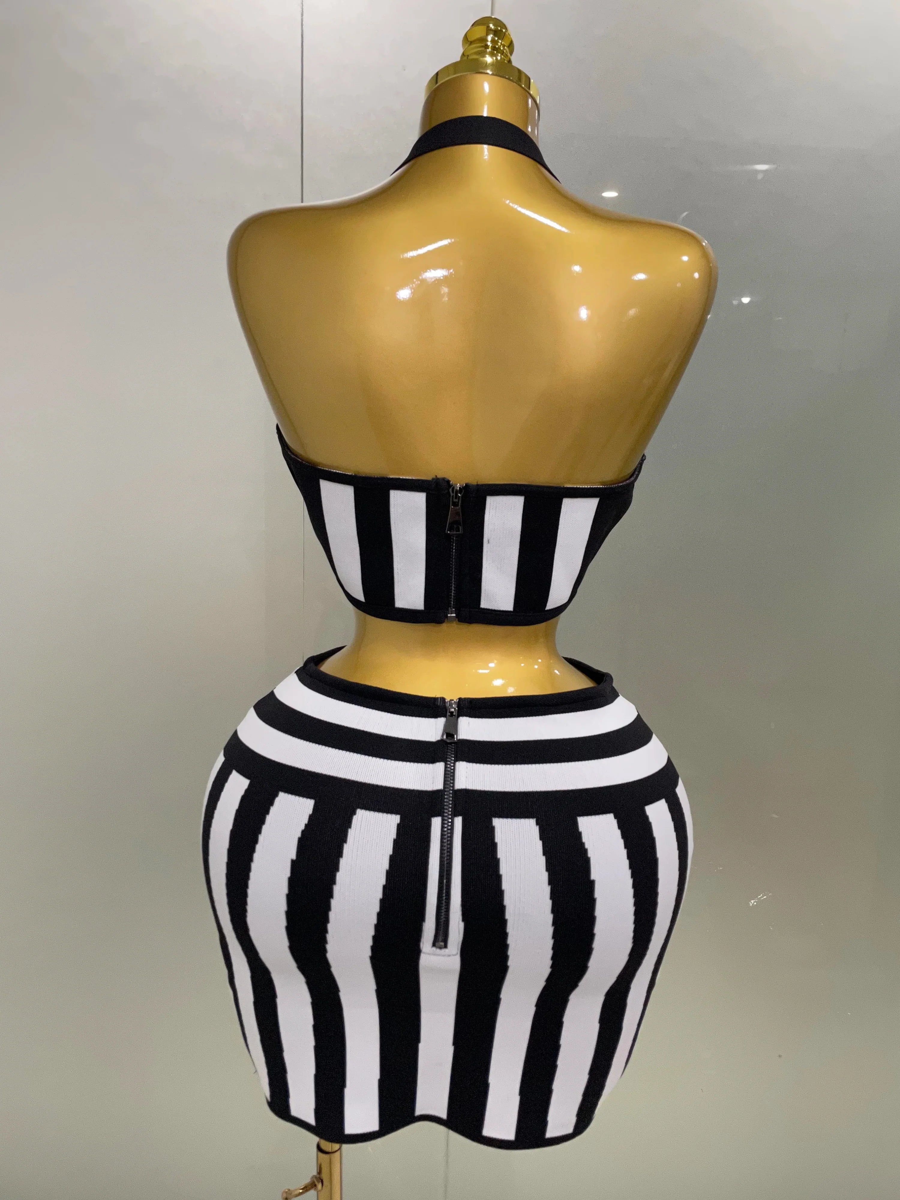 Optical Illusion Halter Bandage 2-Piece Set