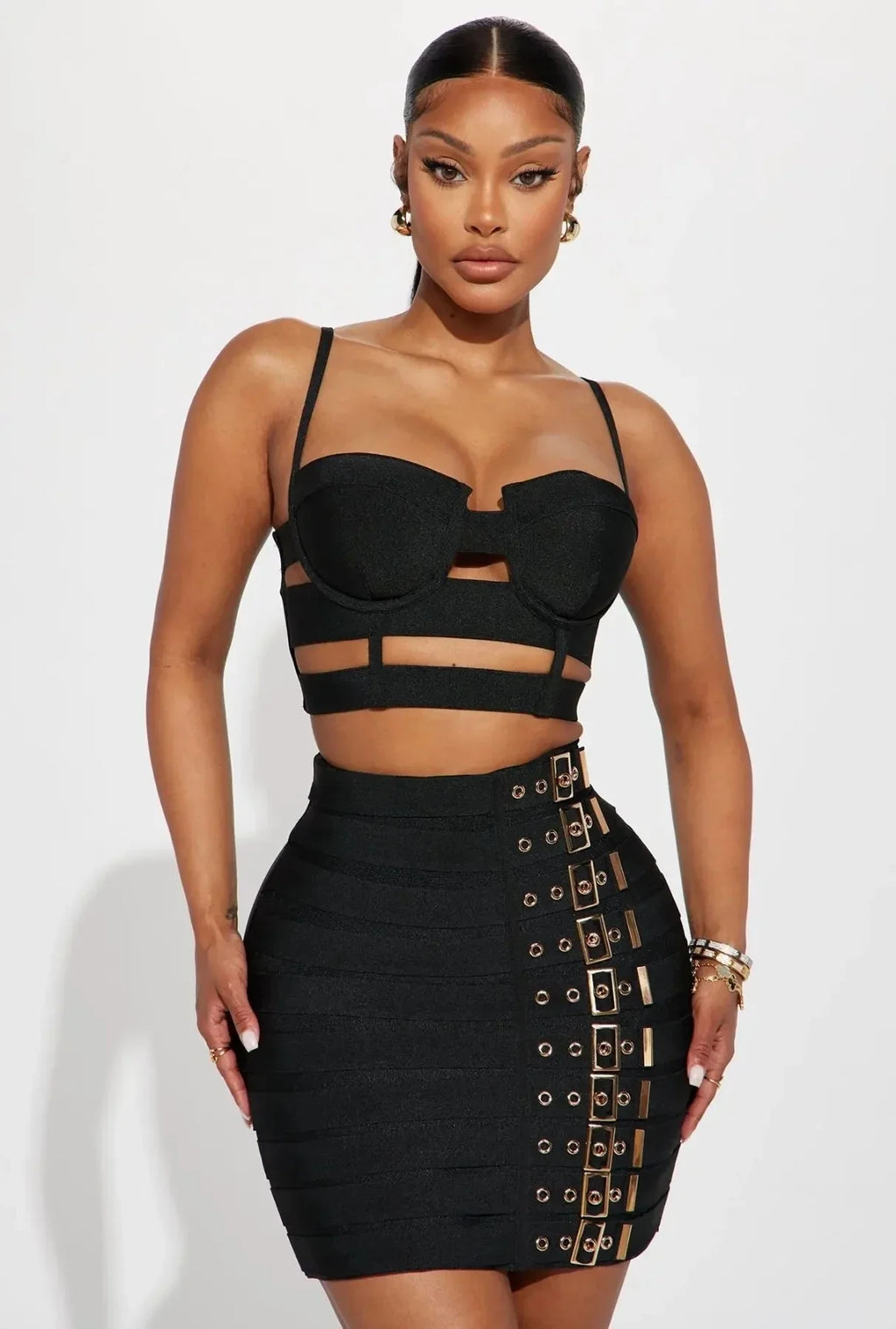 Sculpted Buckle Bandage 2-Piece Set