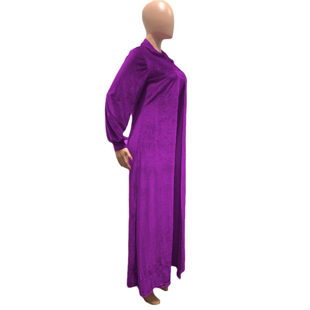 Velvet Jumpsuit and Long Cardigan Set
