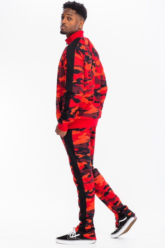 Camo Tracksuit – 2 Piece Streetwear Set – Slim Fit