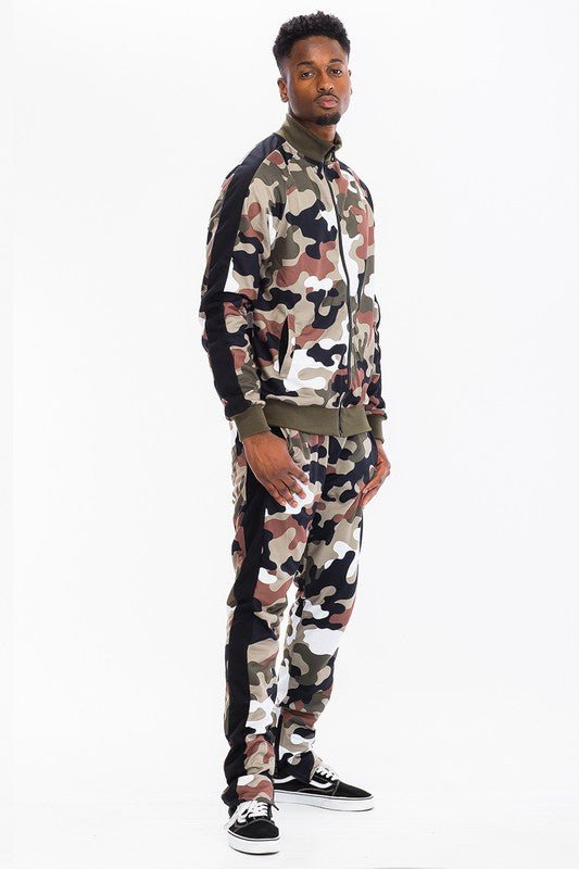 Camouflage Tracksuit Set – Camo Jacket & Jogger Pants