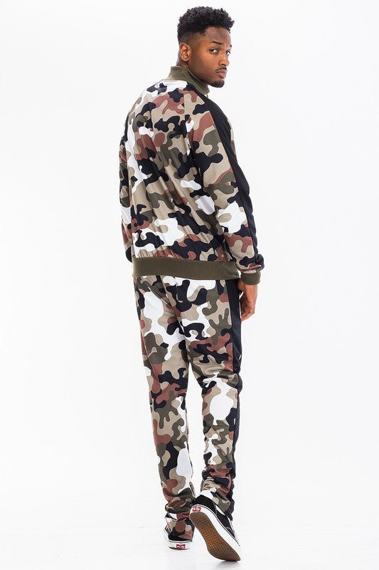 Camouflage Tracksuit Set – Camo Jacket & Jogger Pants
